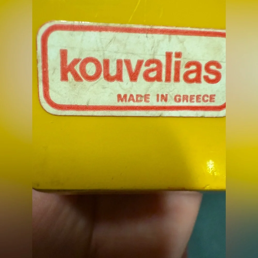 Very Rare vintage Kouvalias Vibrant Wooden Toy with Red, Yellow, Green, and Blue